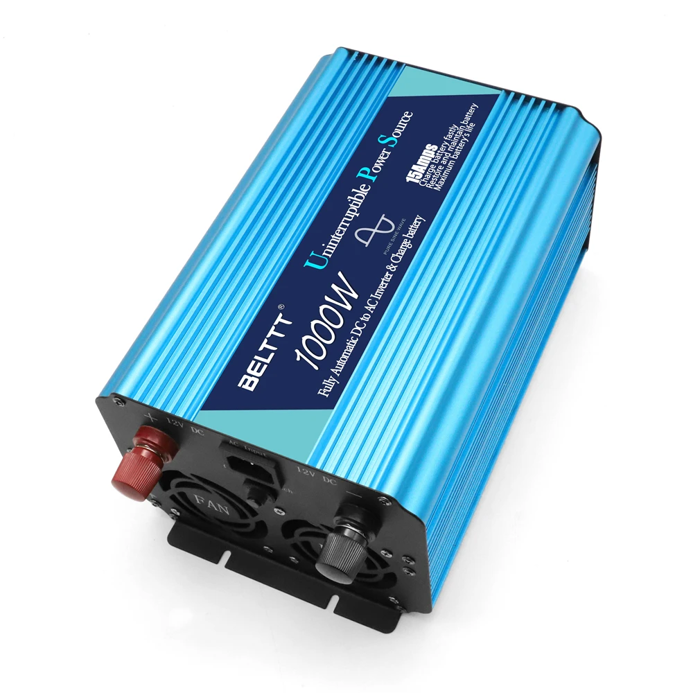 Imagem -03 - Ups Carregador de Bateria Backup Inversor de Onda Senoidal Pura 12v 24v dc para 220v Conversor de Potência do Carro 1000w