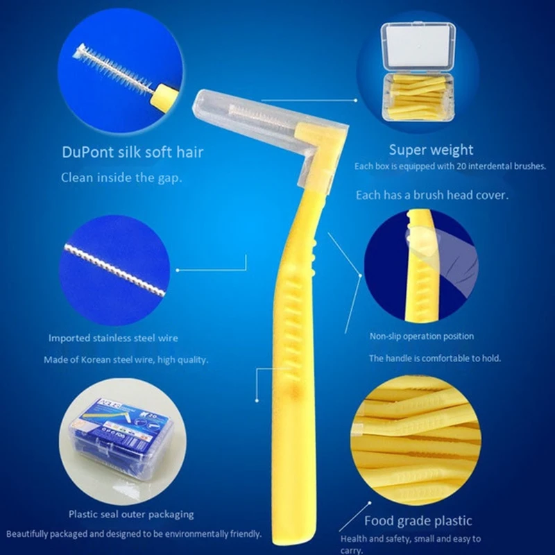 

A35R ASUS 40 Pcs L Shape Push-Pull Interdental Brush Oral Care Teeth Whitening Tooth Pick Tooth Orthodontic Toothpick Too