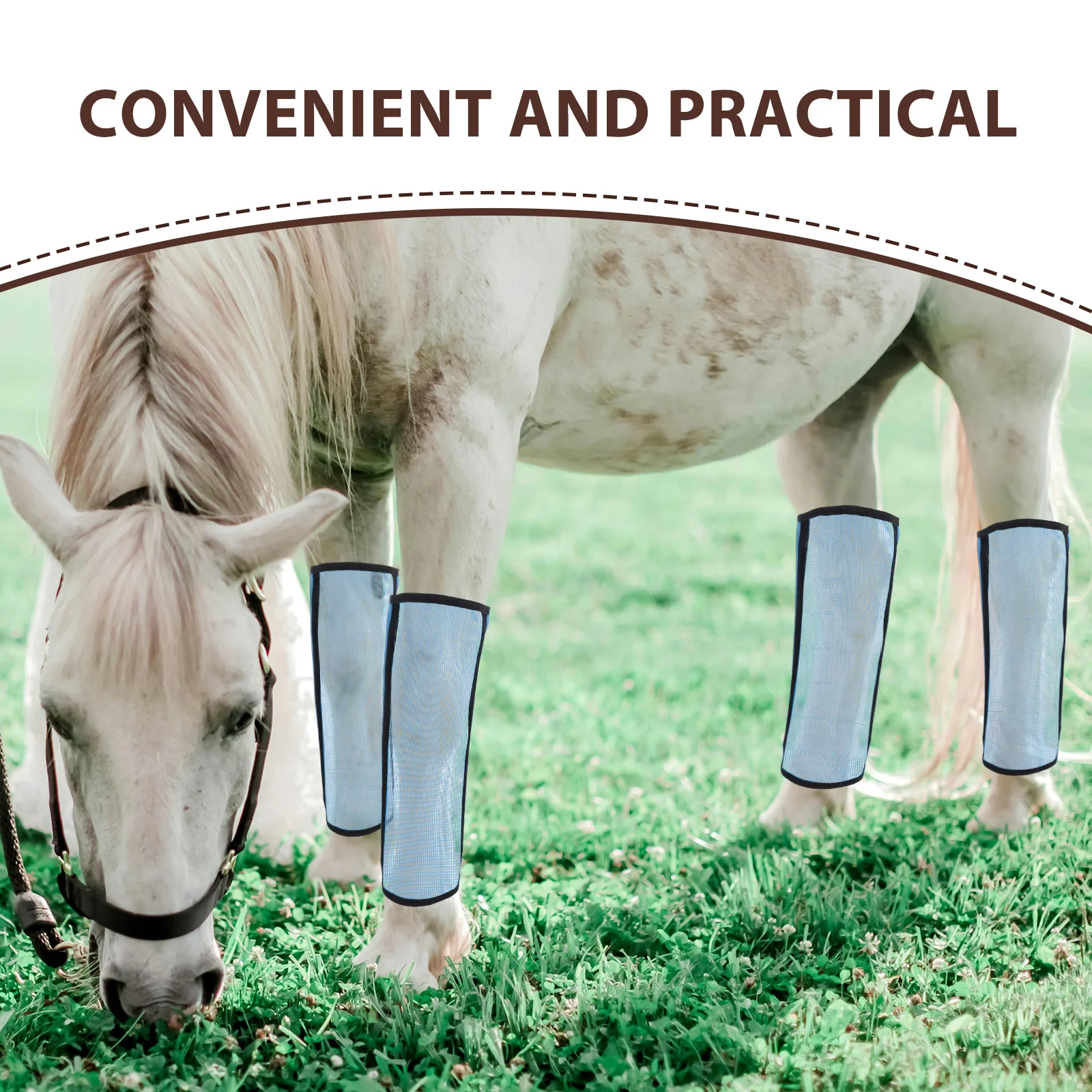 4 قطع أحذية قابلة للتنفس عالية الكفاءة لحماية الحشرات، أغطية ساق قابلة لإعادة الاستخدام للتدريب على ركوب الخيل والعناية المستقرة #2