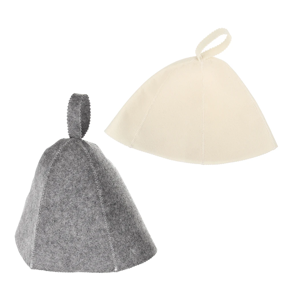 

2pcs Thickened Felt Sauna Hat Hair Protecting Cap For Steam Room Bathing Lightweight Durable Spa Therapy Head Cover