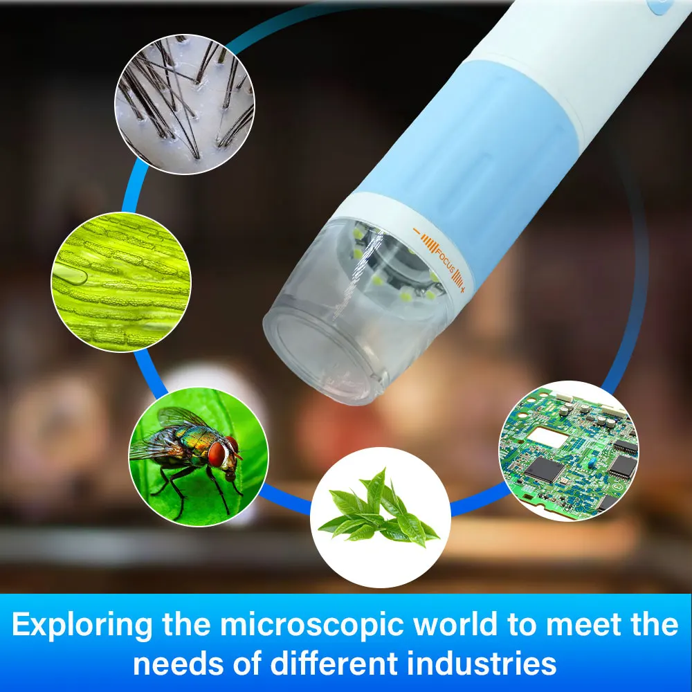 Students Handheld Digital Microscope 50x-1000x Magnification Portable WiFi USB Microscope With LED Bracket For Android iOS PC