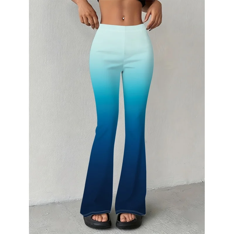 2026 Graduated pattern wide-leg pants, suitable for casual wear of teenagers aged 7 to 16.