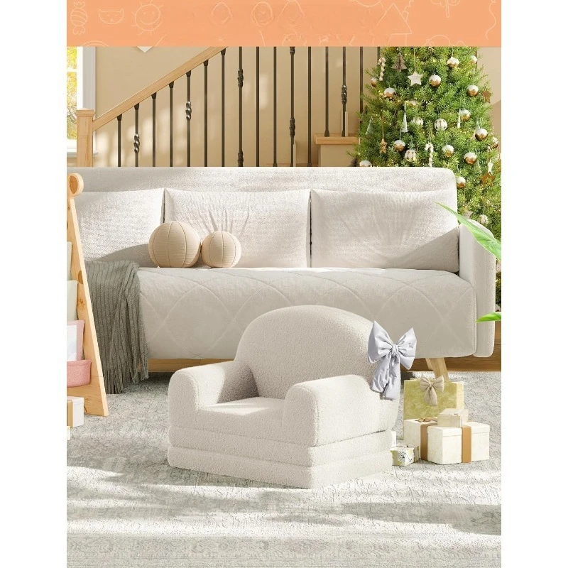 Sofa Chair 2 In 1 Convertible Couch Lounger Comfy Fold Out Sofa Bed Stools Ottomans