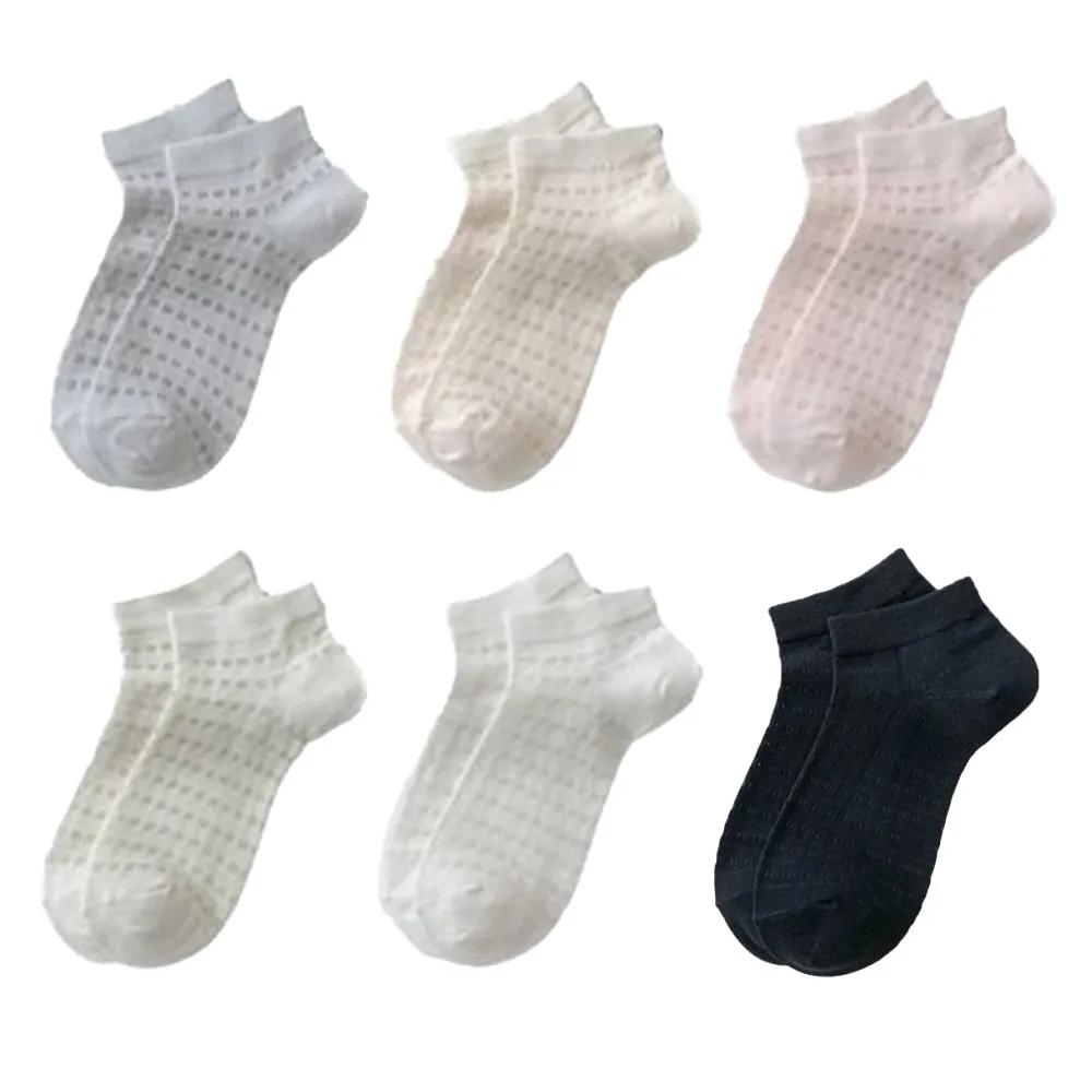 

6 пар модных простых сетчатых носков с отверстиями, милые однотонные носки-трубочки, дышащие женские чулочно-носочные изделия, носки для женщин и девочек
