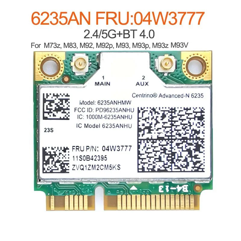 6235AN Centrino Advanced-N 6235 bluetooth-compatible 4.0 wireless card for Lenovo M73z M83 M92 M92p M93 M93p M93V M93Z