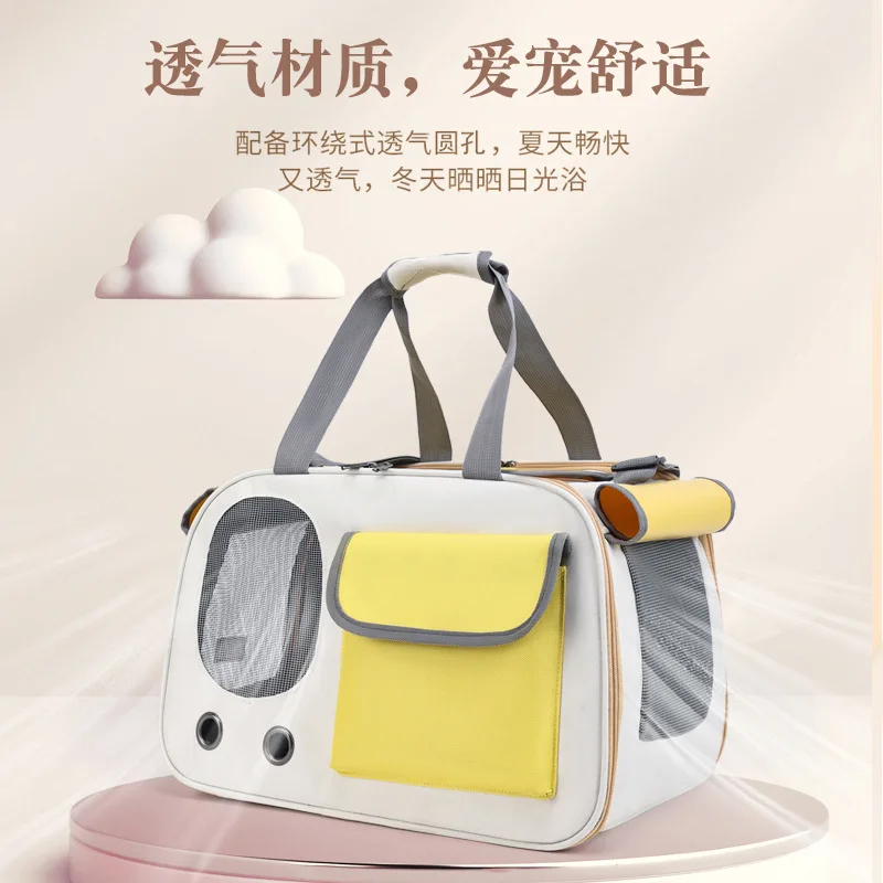 Soft Cat Dog Carriers Portable Breathable Shoulder Bag With Locking Safety Zippers Outgoing Travel Puppy Kitten Handbag