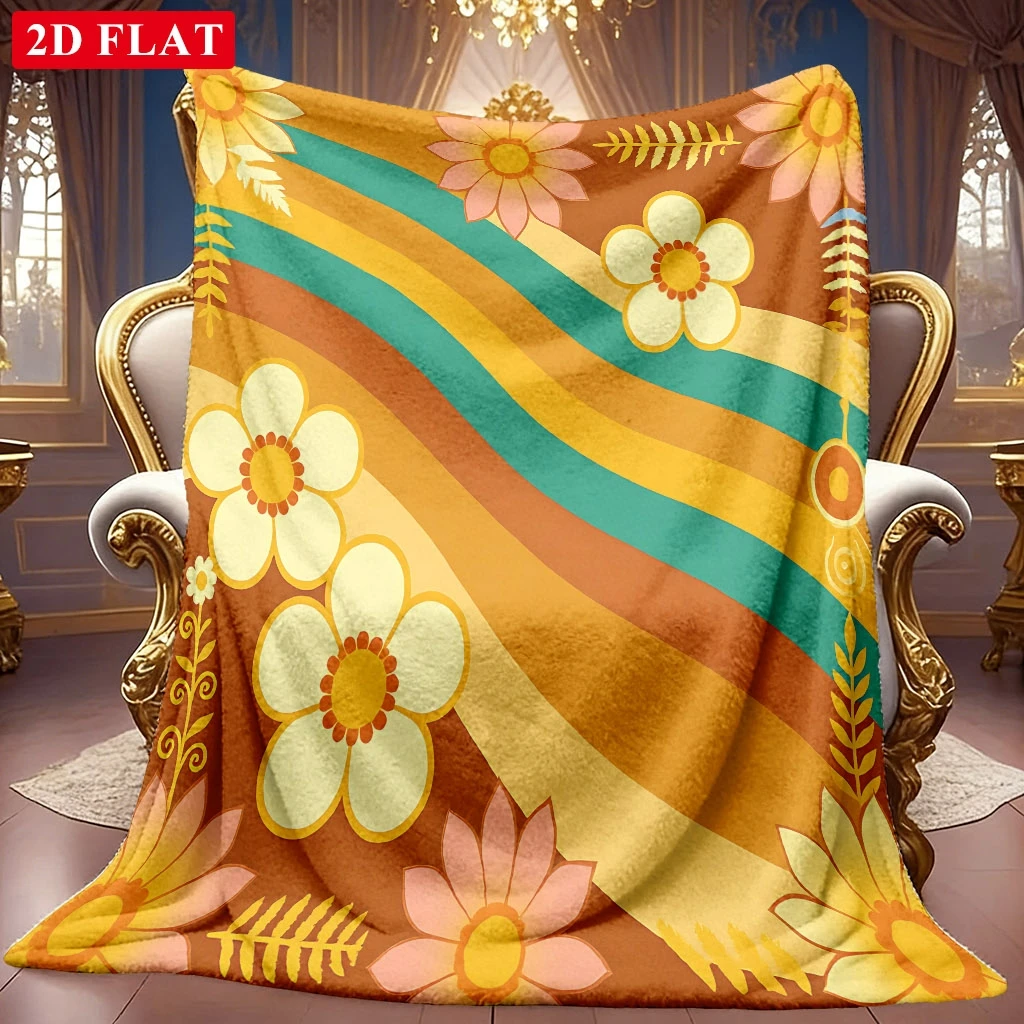Elegant Line Art Motif Soft Warm Bed Throw Blanket Versatile Decorative Wrap For Coffee Shop Office Supermarket Store Display