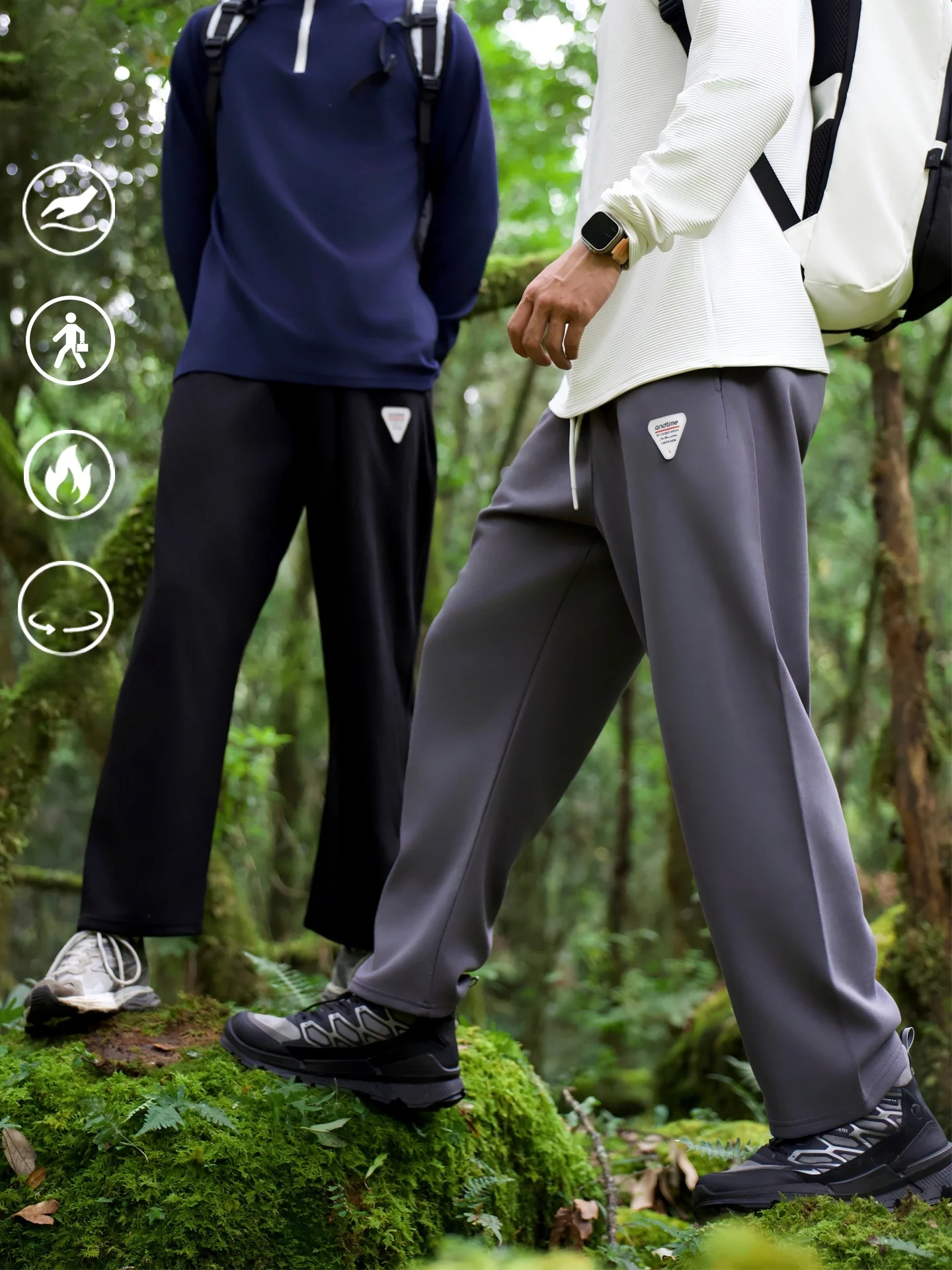 

Andtime American Sle Loose Fitn Running Straight Leg Pants Spor Casual Cotton Polyester Blend Warm Breathable