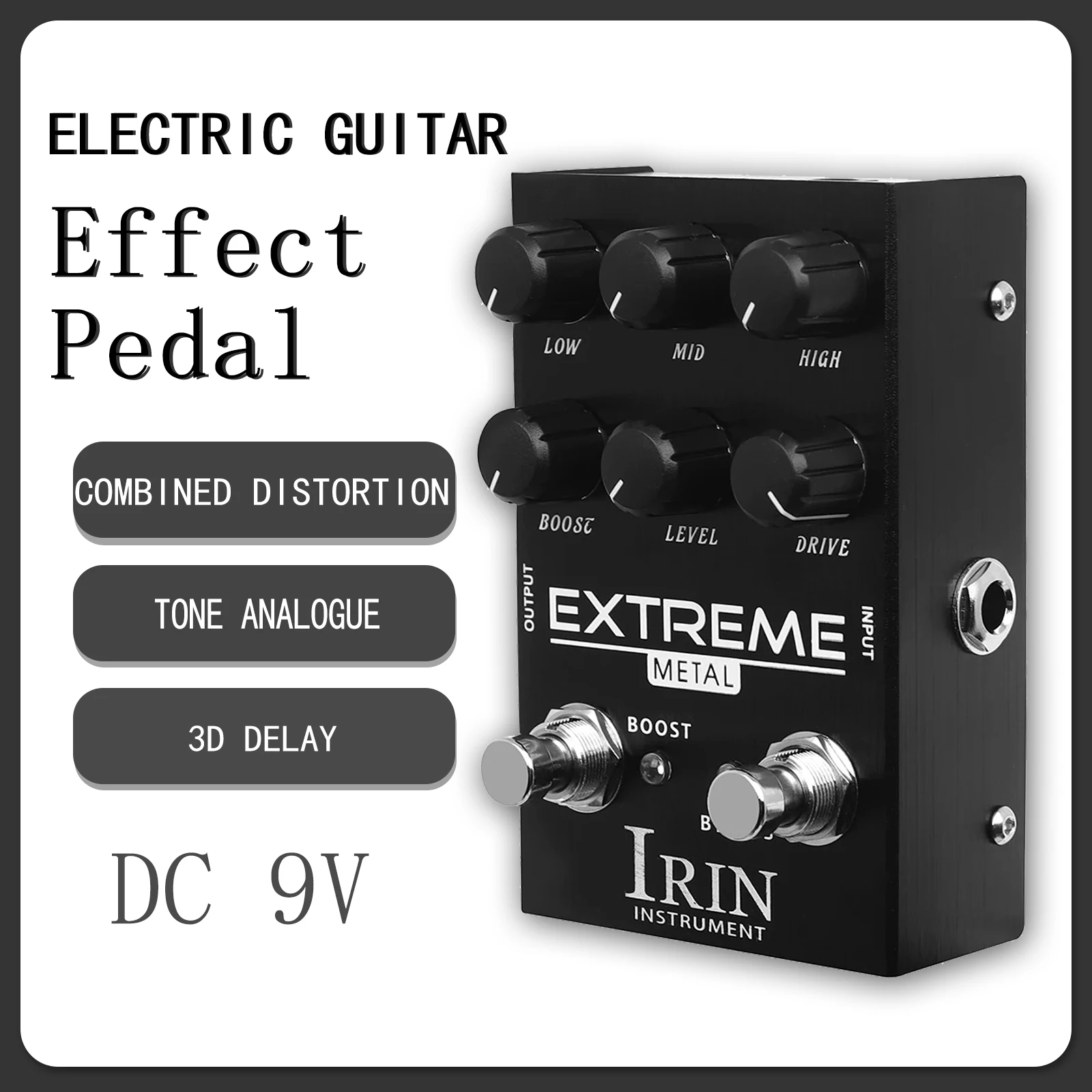 IRIN AN-42 Extreme Guitar Effect Pedal Metal Integrated Distortion 3D Delay Effect True Bypass Pedal Electric Guitar Accessories