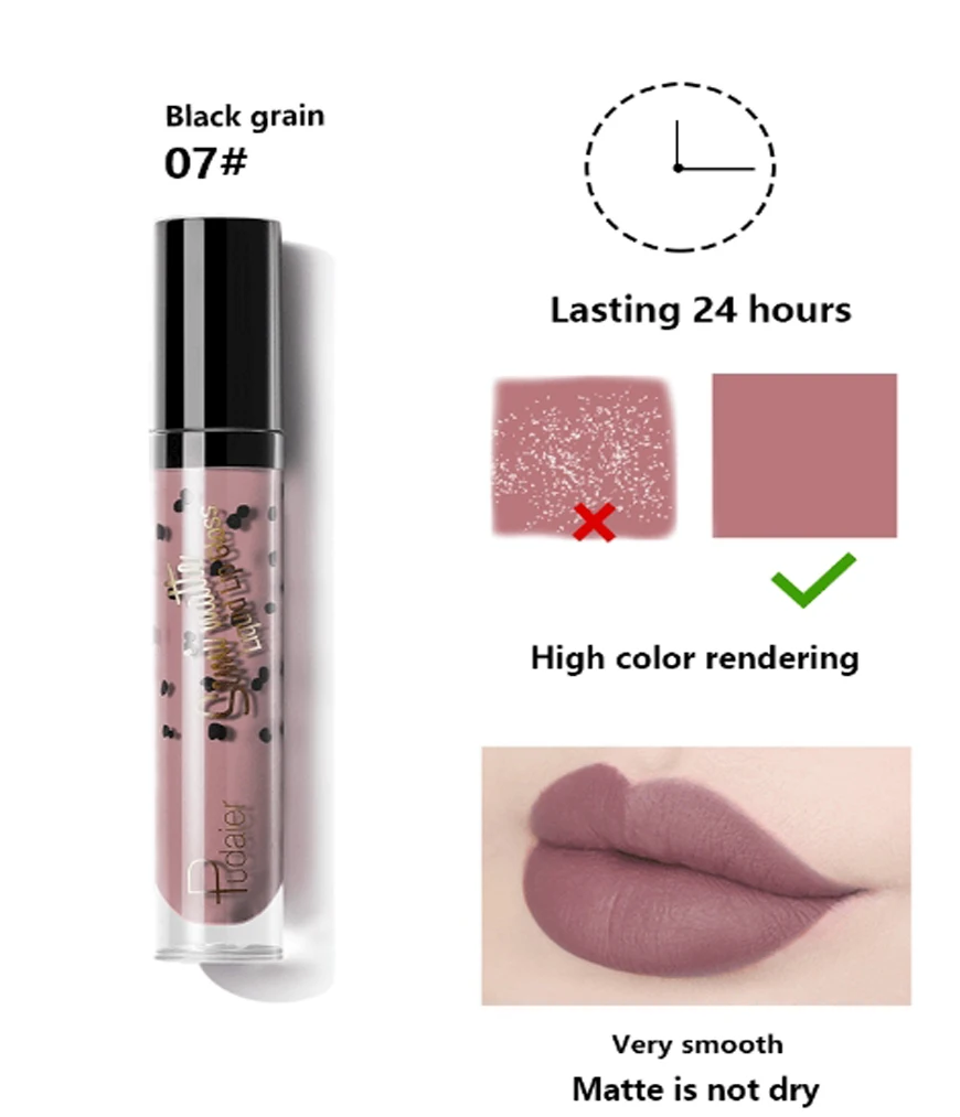 High Quality New Waterproof Non-Stick Cup Liquid Lipstick Lip Gloss Smudge Proof Not-Fade Velvet Matte Mists Lip Stick LipGloss