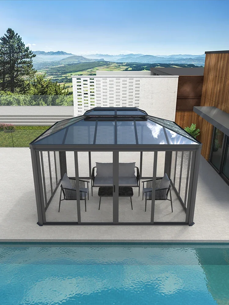 Sunshine room outdoor simple assembly transparent house courtyard can live in gazebo aluminum alloy spliced house