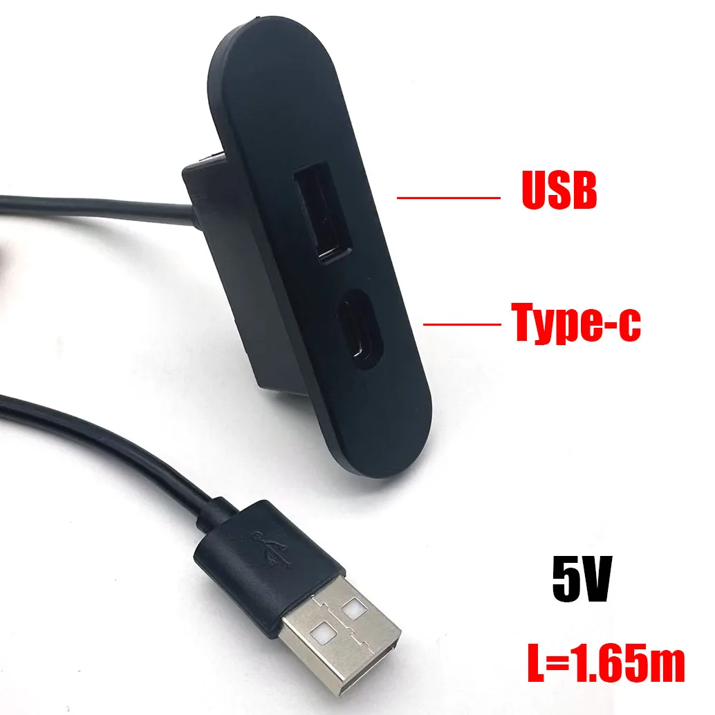 

10pcs Embedded Table USB Power Socket Mini USB TYPE-C Charger Desktop Charge Adapter Furniture Sofa Socket 1.65M Cord