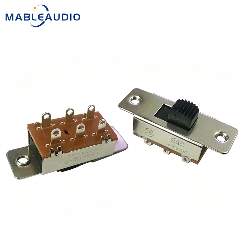 2/5PC PBS-110-C Slide Switch 6 Pin 2 Position DPDT 3A 250VAC Panel Mount For HiFi Tube Amplifier