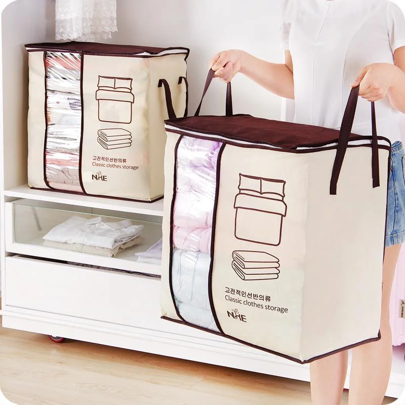 1 Stück 46*51*28cm Vliesstoff Tragbare Kleideraufbewahrungstasche Faltbarer Schrank-Organizer für Haushaltsbedarf