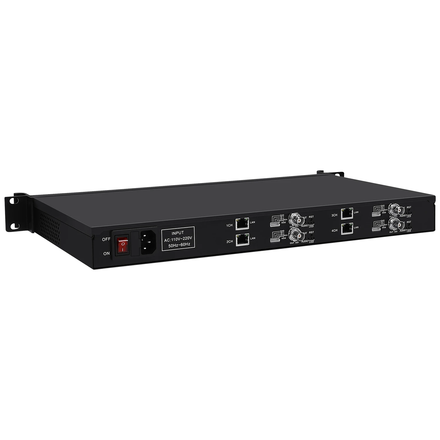 2026 New In stockNew 1U Rack 4 Channels H.265 H.264 IP to SDI Video Streaming Decoder IP Camera Decoder for Decoding RTSP UDP M3