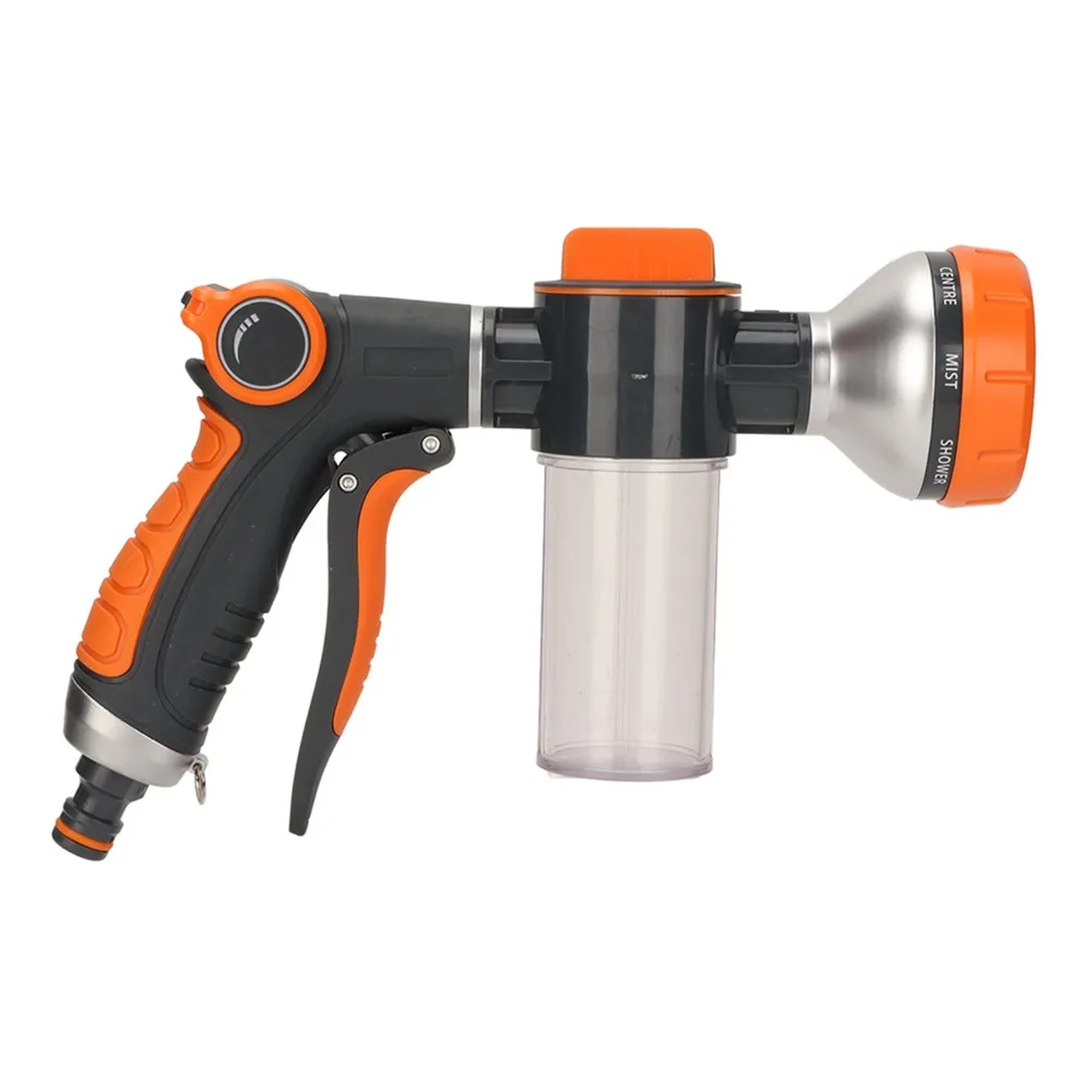 8 Modes Garden Hose Nozzle Adjustable ABS,TPR Foam Sprayer Front Trigger Multifunctional Garden Watering Sprayer Home Gardening