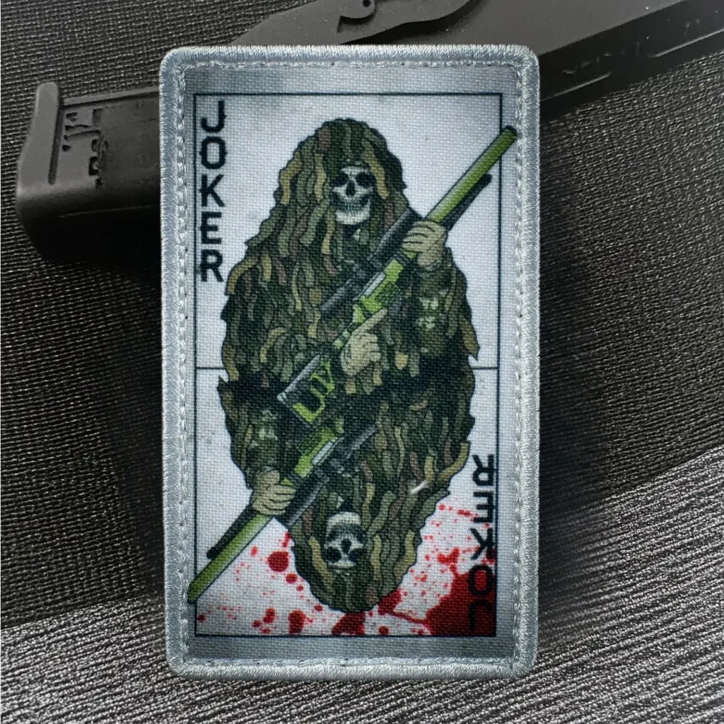 Joker Poker Tactical Patch Gili Clothing Skeleton Soldier Tactical Hook and Loop Armband Sniper Backpack Military Stickers