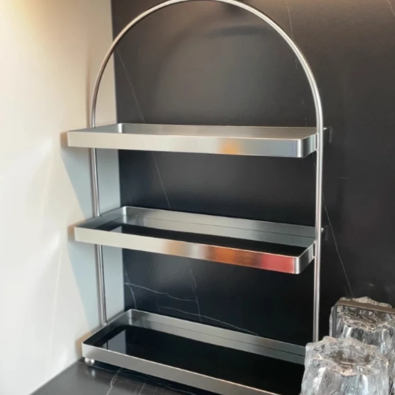 

Stainless Steel Retro Storage Rack, Vintage Desktop Cup Holder, Living Room Mug Organizer, Cosmetic & Accessory Shelf