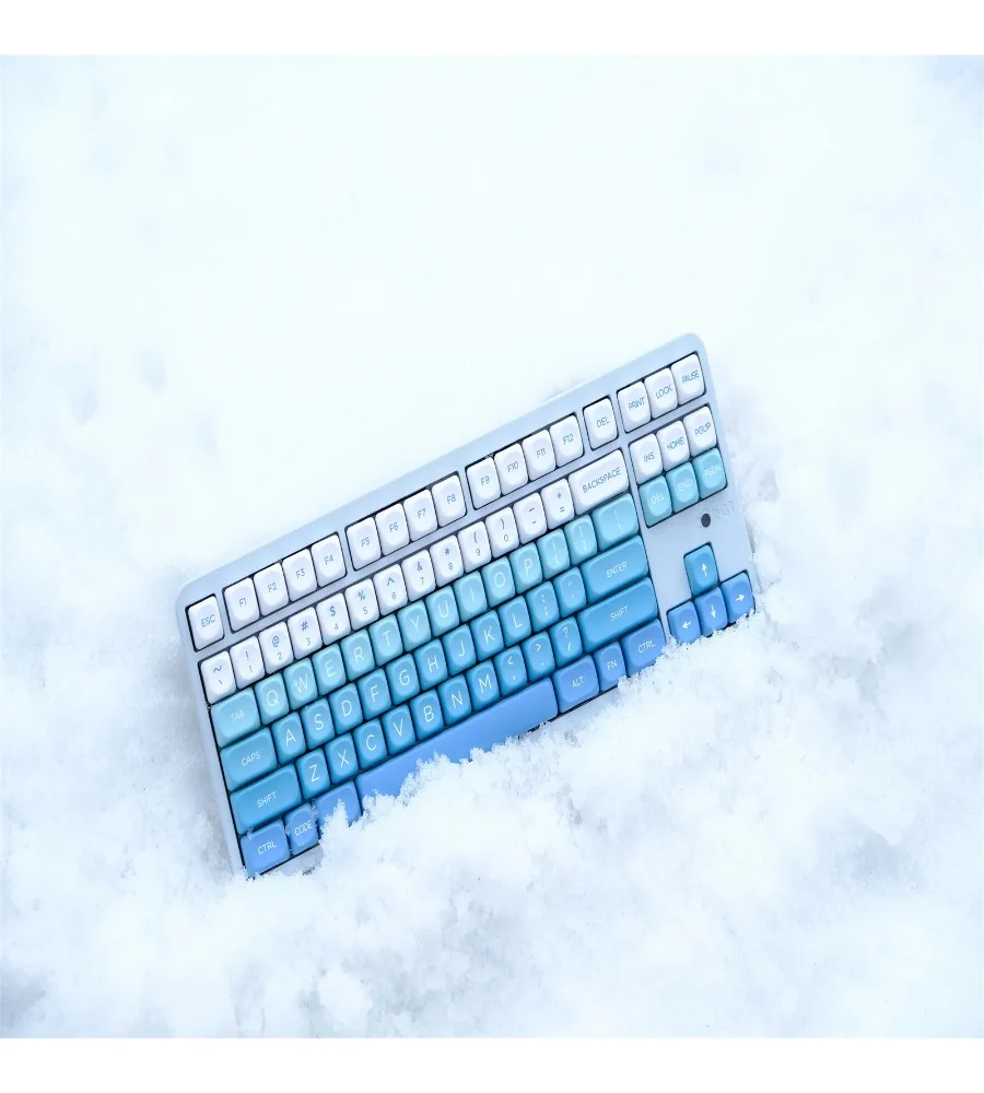 Keycap personality sublimation process suitable for a variety of mechanical keyboards snow keycap 126 key PBT material