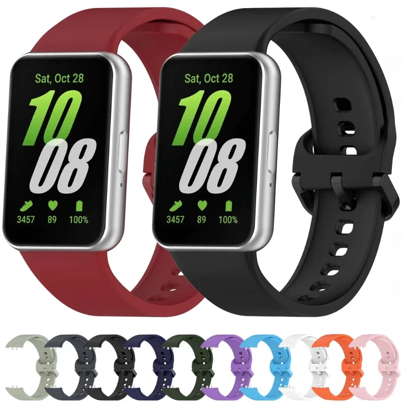 삼성 갤럭시 핏 3 용 소프트 실리콘 스트랩, 스포츠 편안한 손목 밴드, 교체 가능한 액세서리 벨트