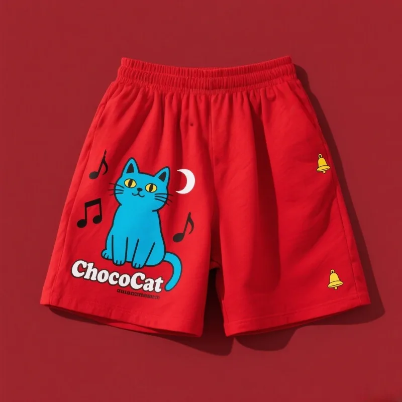 

МОТО-Детская митенность и развлечение из круга! Шорты с принтом ChocoCat