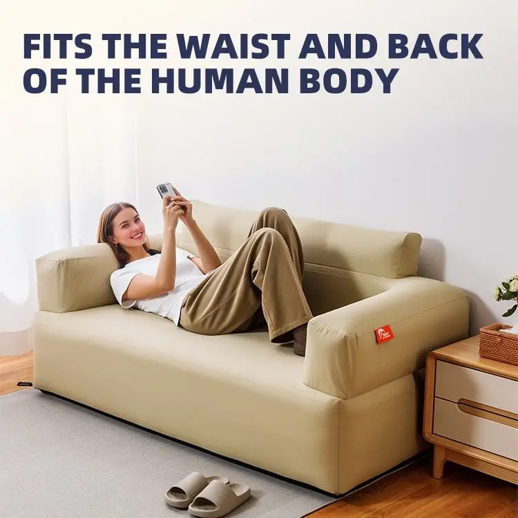 

Two-Person Inflatable Air Sofa with Built-In Electric Pump Oxford Cover for Living Room Bedroom Outdoor Inflatable Sofa