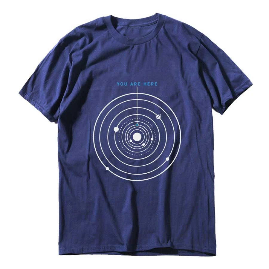 COOLMIND 100% Cotton Short Sleeve You Are Here Print Men T Shirt Casual Summer Loost Men Tshirt o-neck t-shirt Men Tee Shirts
