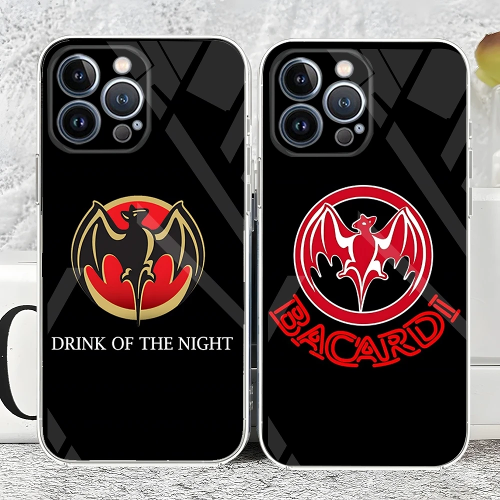 جراب هاتف Bacardi Rum Vampire bats ، غطاء شفاف ، iPhone 15 ، 14 ، 12 ، 13 ، 11 Pro Max ، Mini ، X ، XR ، XS ، 7 ، 8 Plus ، جديد ، #1