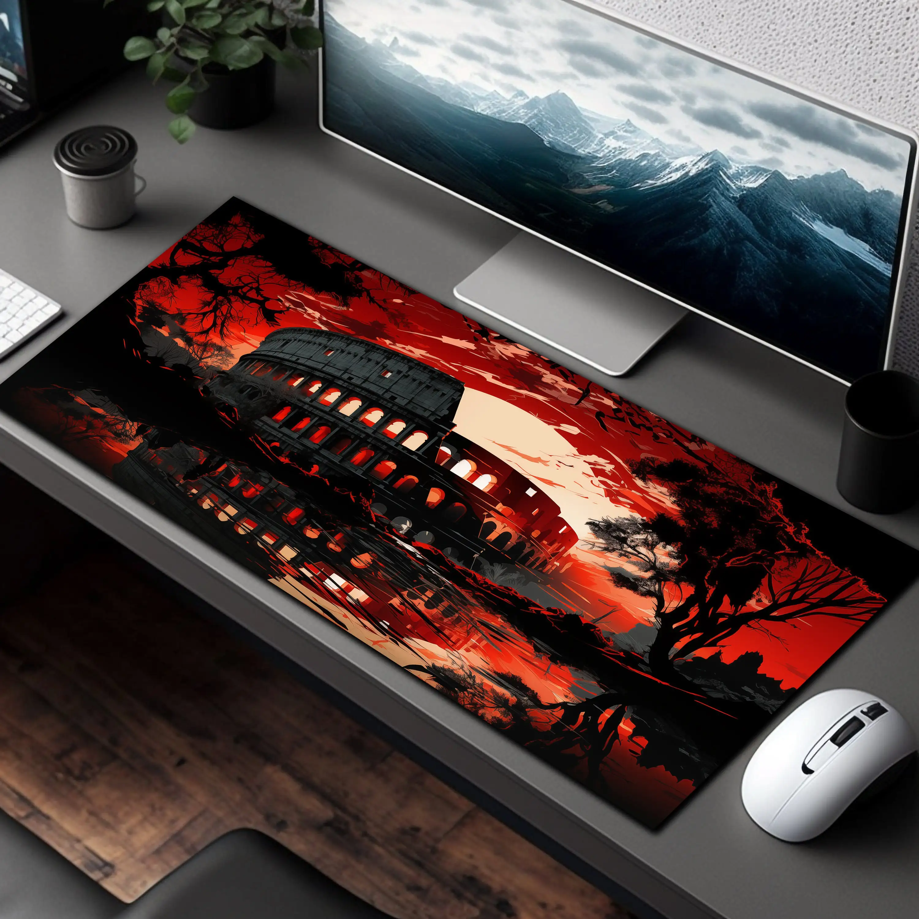 

Red Colosseum Desk Mat, Non-slip and Waterproof Mouse Pad, Office and Gaming Desk Decoration Mat, Perfect Gift for Friends.