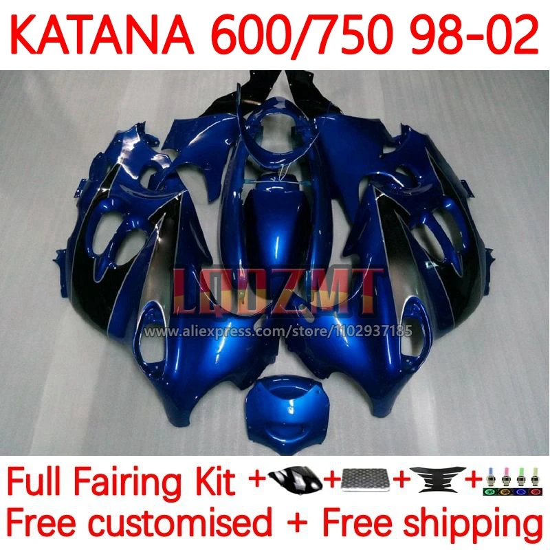 Body For SUZUKI KATANA GSXF 750 600 GSXF750 blue stock GSXF600 1998 1999 2000 2001 2002 GSX600F 98 99 00 01 02 Fairing 92No.15