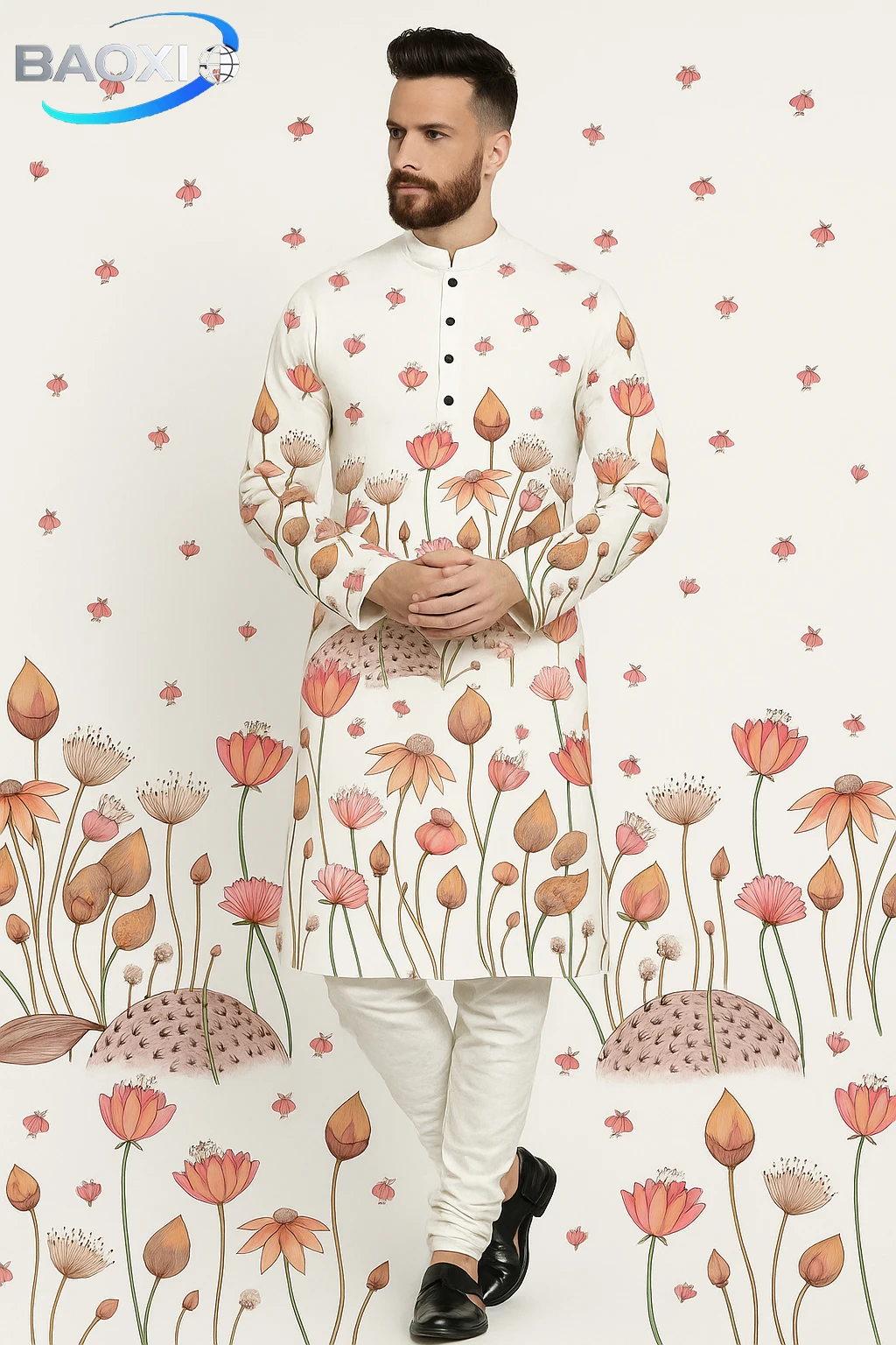 Men's printed multiple patterns kurta vardha fashionable and comfortable fit long robe suitable for all occasions.