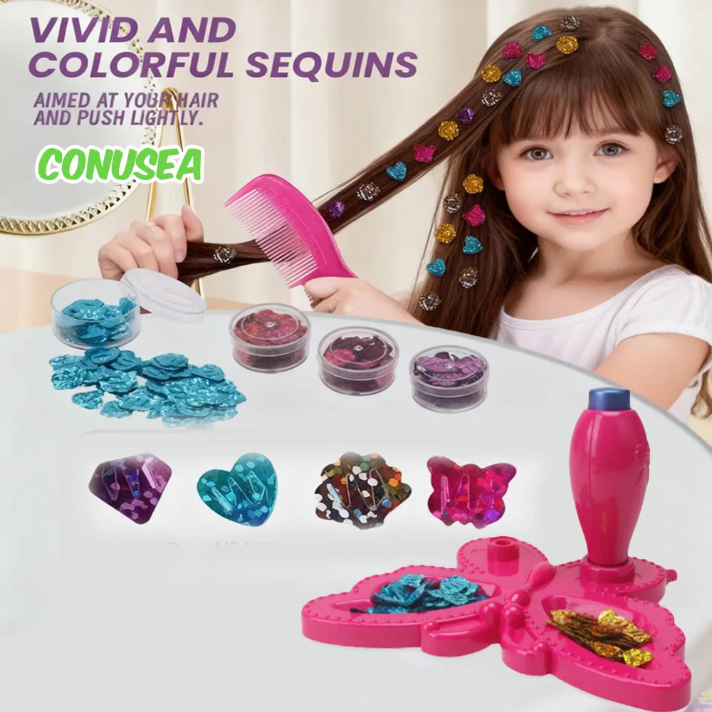 Children's Crafts Toys Hair Nail Drill Creative Games for Girls Play House Comb and Dress Up Diy Kits Hair Care Toys Makeup Kids