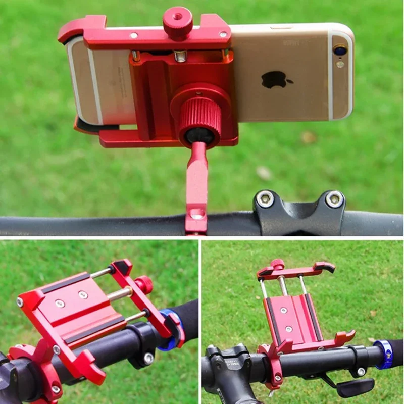 Cauklo Aluminum Motorcycle Bicycle Phone Holder 360 Rotation For iPhone 16 Universal Bike Mobile Phone GPS Mount Handlebar Stand