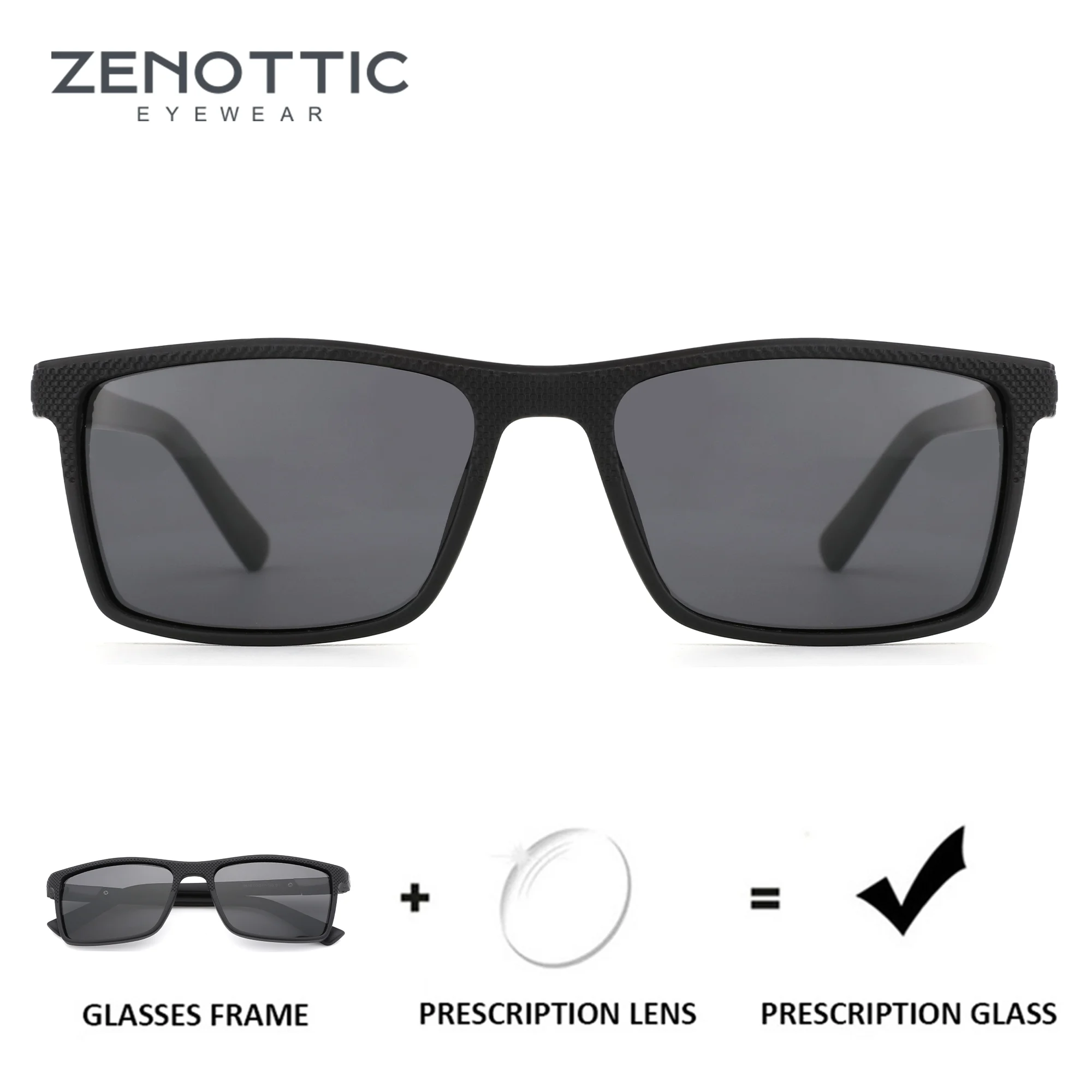 

ZENOTTIC (размер S) модные поляризационные солнцезащитные очки TR90 по рецепту для мужчин UV400 квадратные близорукость/прогрессивные оптические солнцезащитные очки