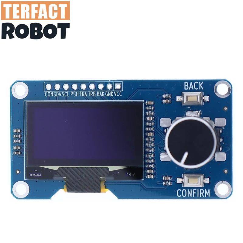 شاشة عرض oled بيضاء SAMIROB مقاس 0.96/1.3 بوصة مدمجة مع وحدة التشفير الدوارة EC11 واجهة IIC لاردوينو