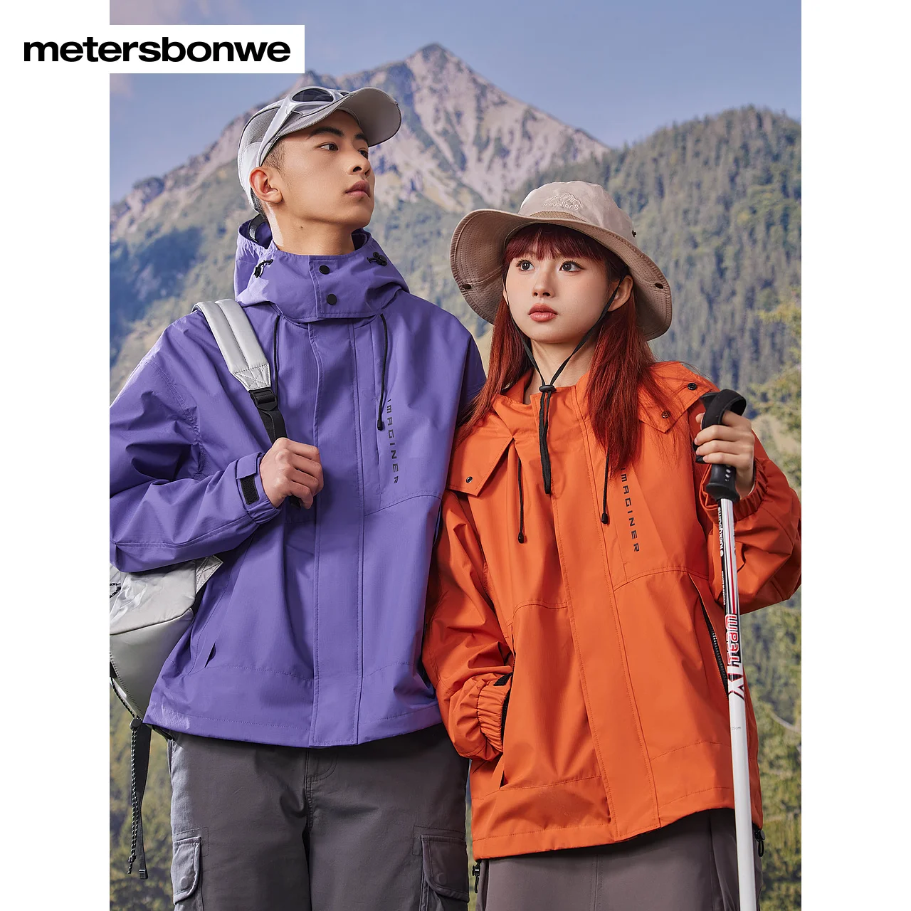 

Metersbonwe-Men's Outdoor Jacket Water Oil Repellent Fabric Stain Resistant Fabric Solid Color Travel Hiking New Casual Spring