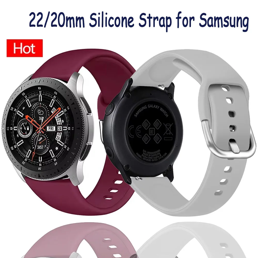 22mm 20mm Soft Silicone Strap for Samsung Galaxy Watch 7/6/5/4 40mm 44mm Wristband Belt For Huawei Watch 5 GT4/5/5Pro 46mm Band