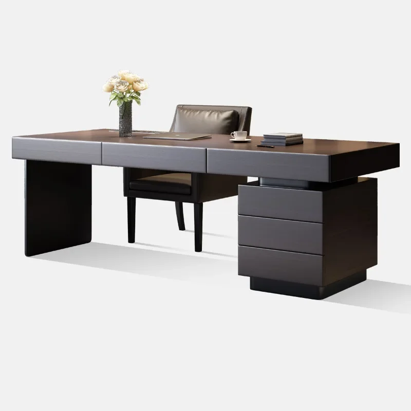 

Итальянский минималистичный письменный стол, современный светлый роскошный простой письменный стол из массива дерева высокого класса