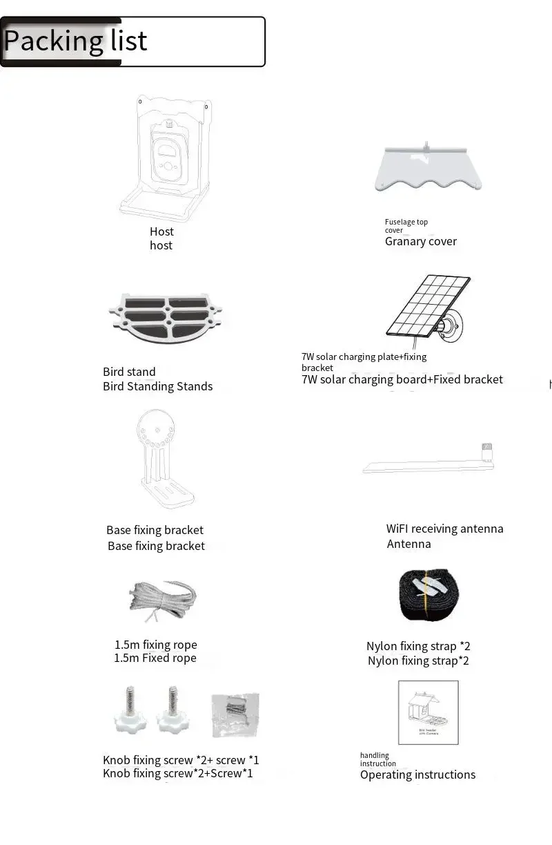 Automatic Smart Outdoor Hanging Bird Feeders HD Video Camera WIFI Solar Powered Plastic Food Dispenser Charge Source Bowl Pets