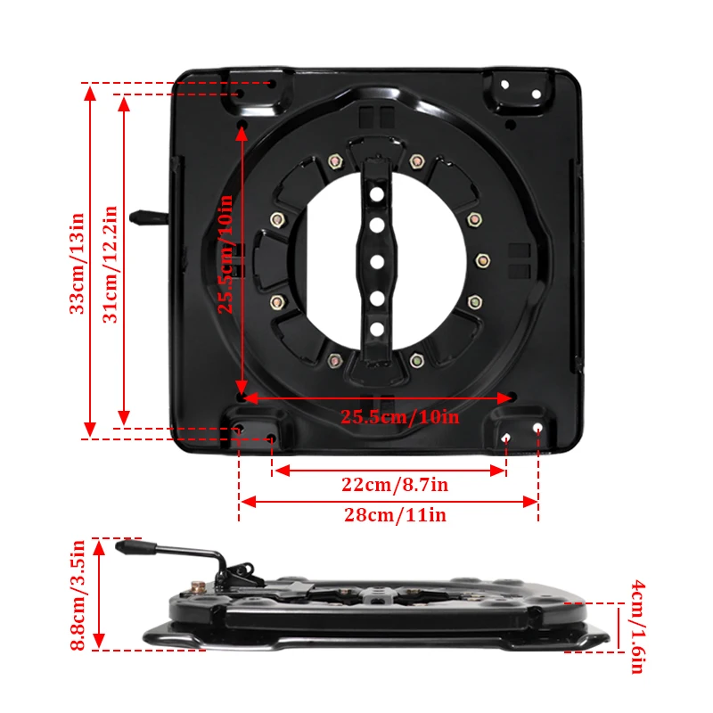 الثقيلة مقعد دوار قاعدة 4 طريقة دوران العالمي الروتاري جبل لسيارة حافلة Mpv RV مقاعد فان التخييم 360 °   قاعدة فولاذية دوارة