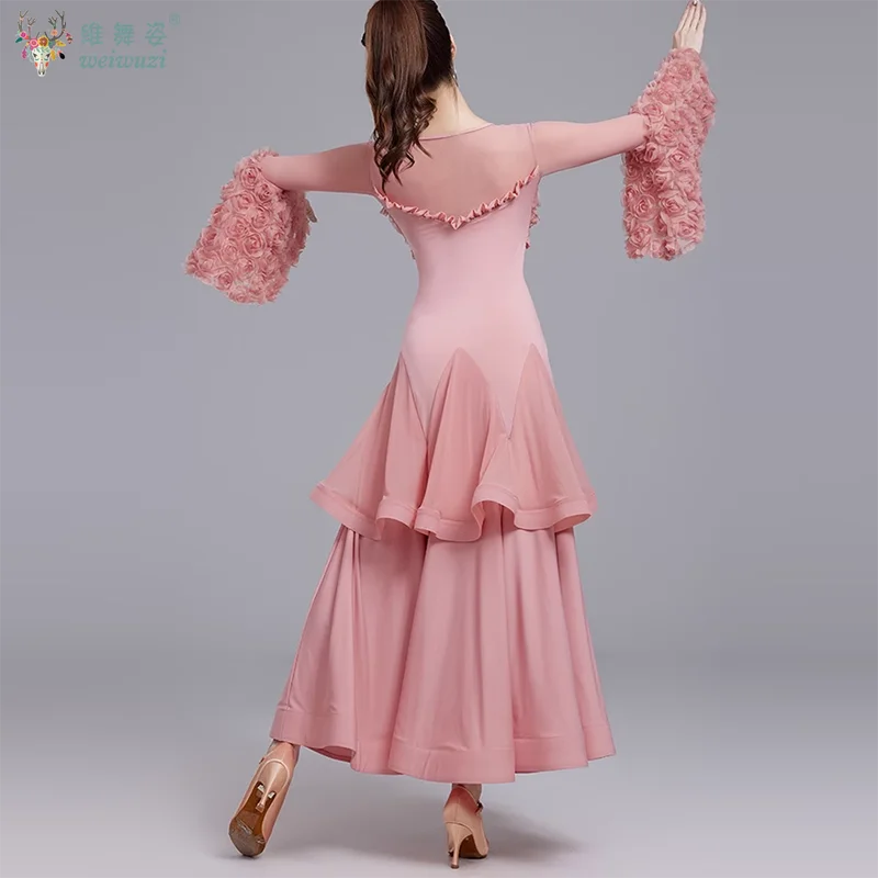 أزياء قاعة الرقص الاجتماعية للنساء فساتين أداء مثيرة وأنيقة للرقص الحديث فستان التانغو الفالس فوكستروت للمنافسة