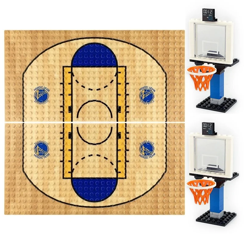 Supports de terrain de basket-ball, plaque de Base, Star MOC, Mini figurines d'action, blocs de construction, briques, accessoires de constructeur, jouets pour enfants
