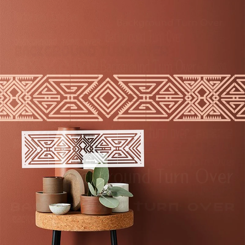 81cm - 81cm Stencil Wall For Painting Decor Plaster Template To Paint Fine Line Art Linear Geometric Gatsby Africa S217