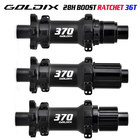 Cubo GOLDIX M370 28H Straight Pull Boost para MTB, Catraca 36T, Freio a Disco 6 Parafusos, Freehub HG XD MS, Cubo de Roda Dianteira e Traseira para Bicicleta de Montanha