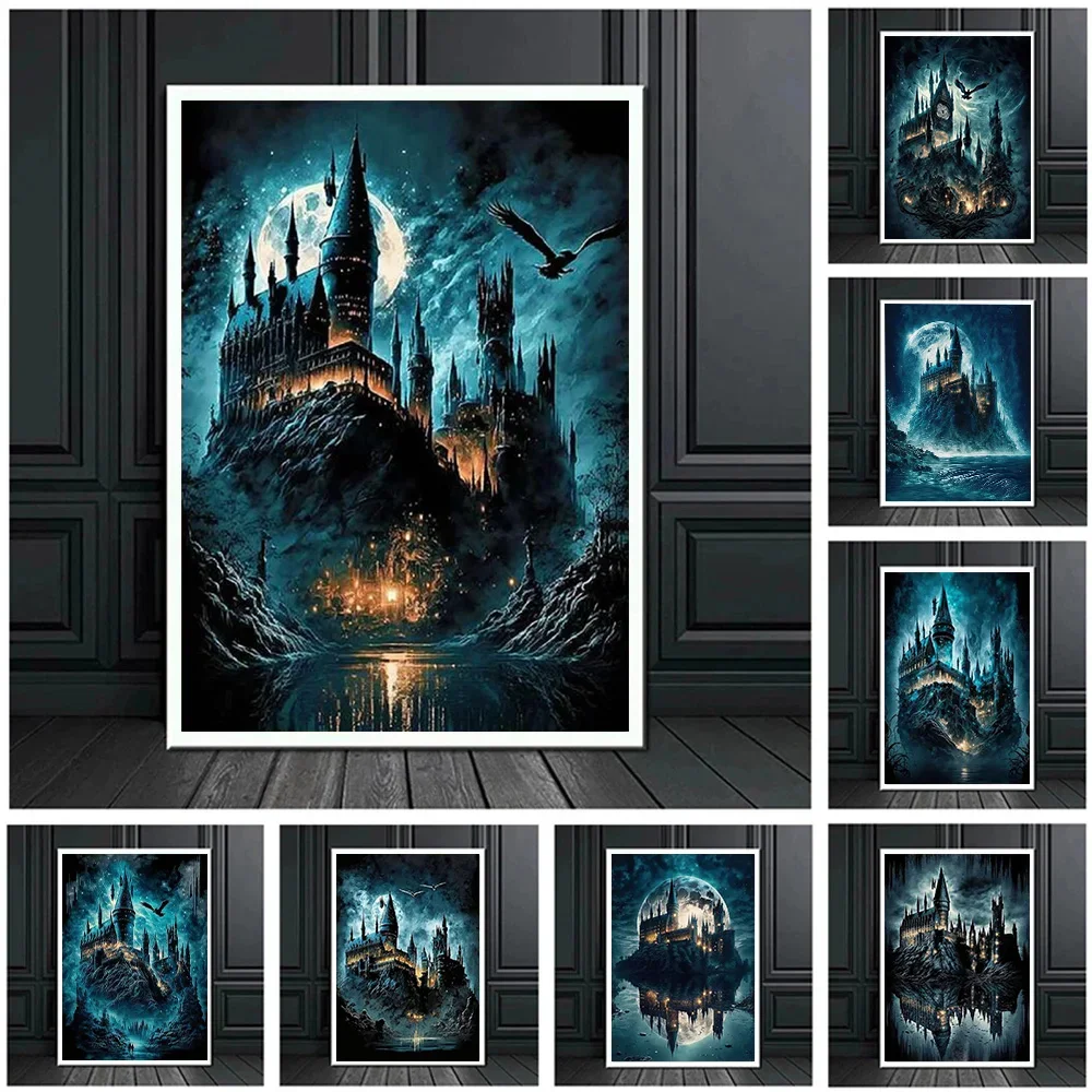 Harries Magic School Poster Prints For Living Room Home Decor Fantastic Magician Wizard Castle Canvas Painting Wall Art Gift