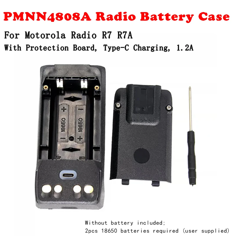

For DIY Assemble Battery Box Case with board for Motorola R7 R7A Walkie Talkie PMNN4808A Battery Box Case