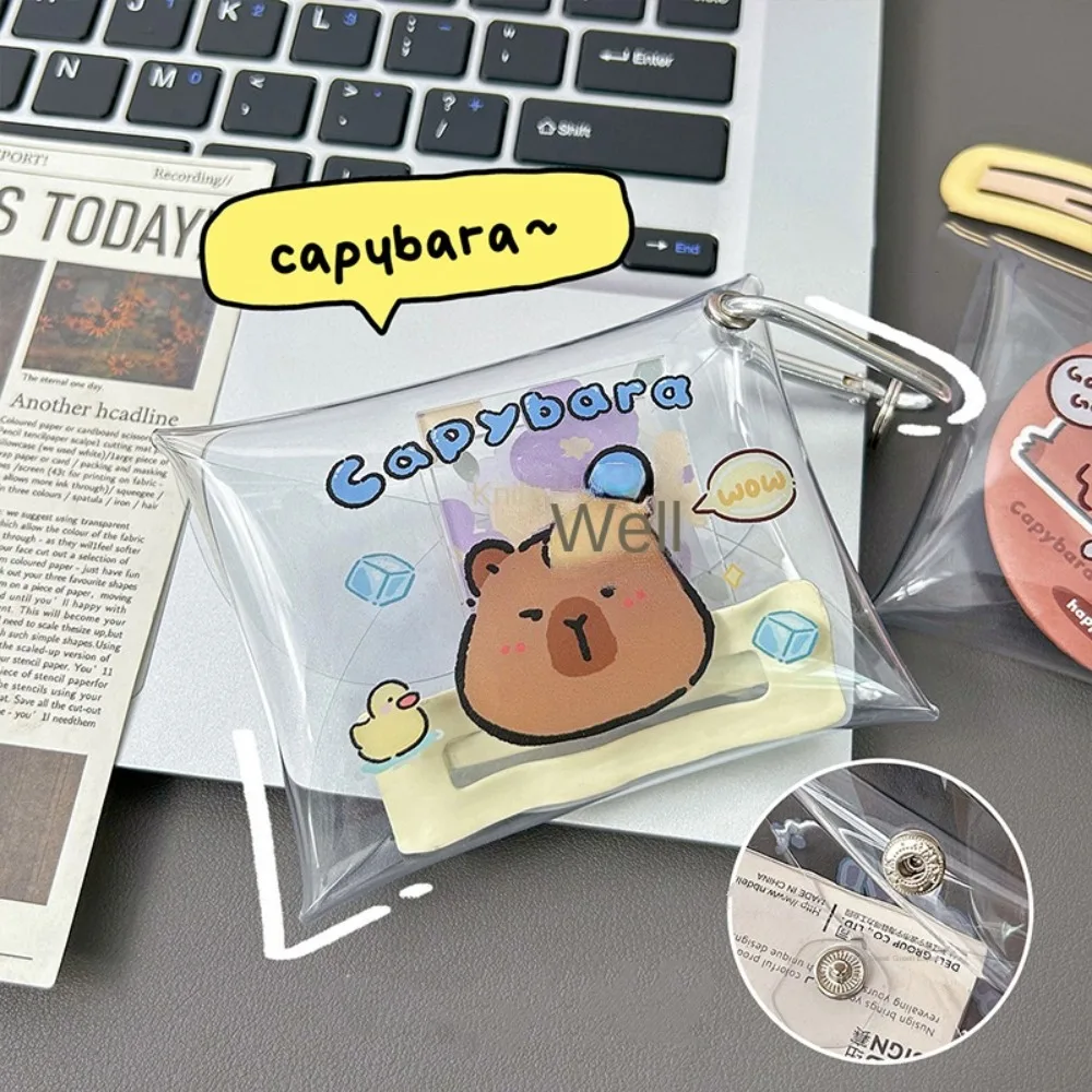 Change Bag Zipper Capybara Coin Purse Transparent Coin Pouch Capybara Wallet PVC Money Bag Cartoon Card Holder Travel