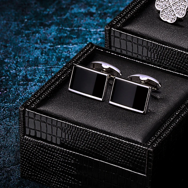 

KFLK Jewelry shirt Fashion cufflinks for mens Brand Black Cuff links Buttons High Quality Wedding party Male Gift guests