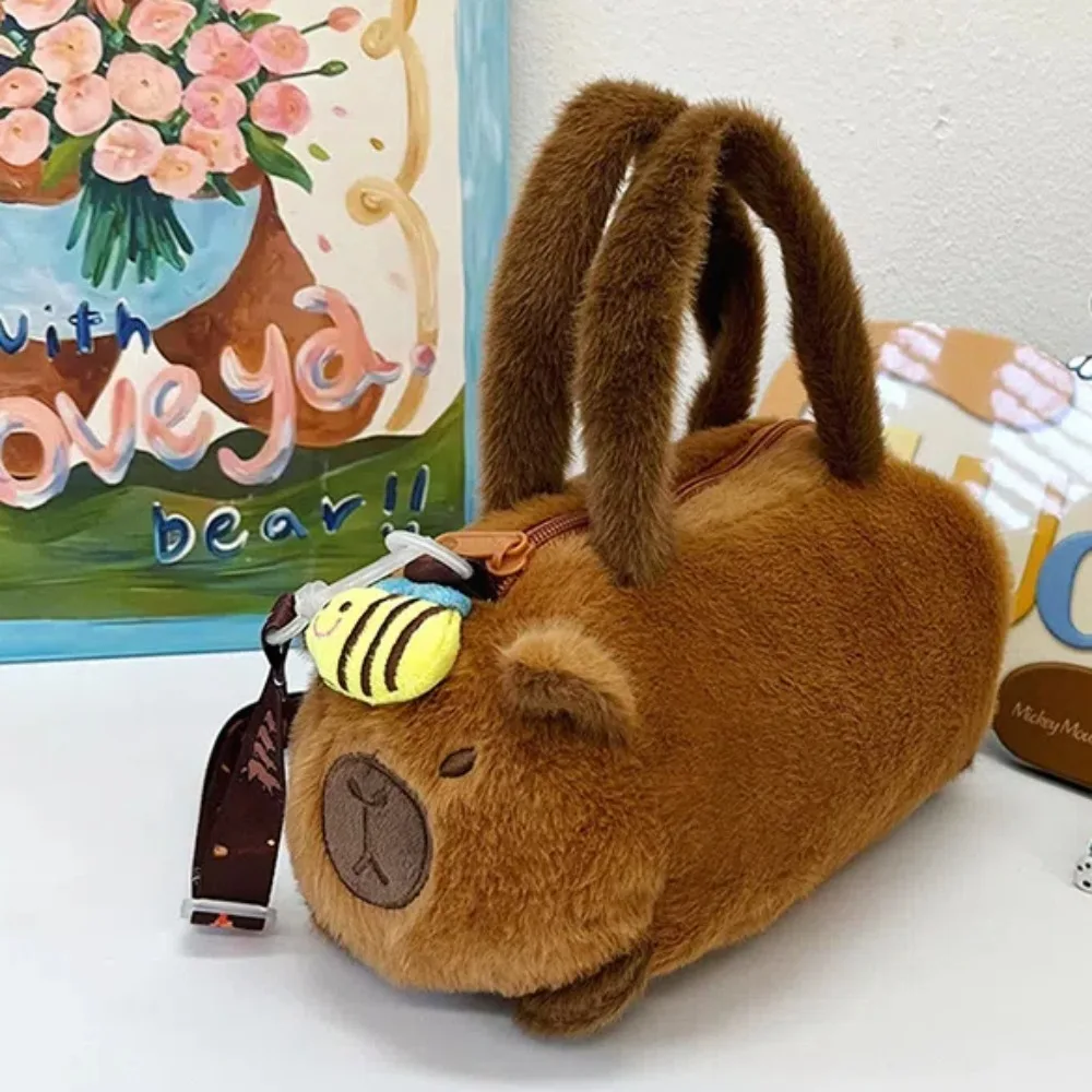 حقيبة الهاتف PP القطن كابيبارا دلو حقيبة الكورية نمط لينة الكرتون الحيوان حقيبة يد النحل زهرة دمية حقيبة كتف الفتيات