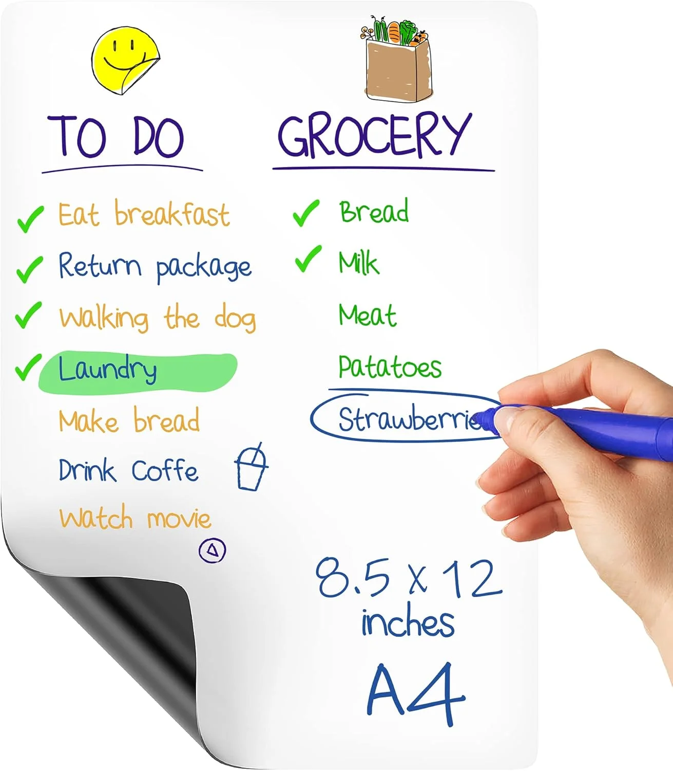 Fridge Magnet Magnetic WhiteBoard A3 A4 A5 Dry Erase Board Refrigerator Erasable Flexible Marker Sheet Kitchen Memo Grocery List